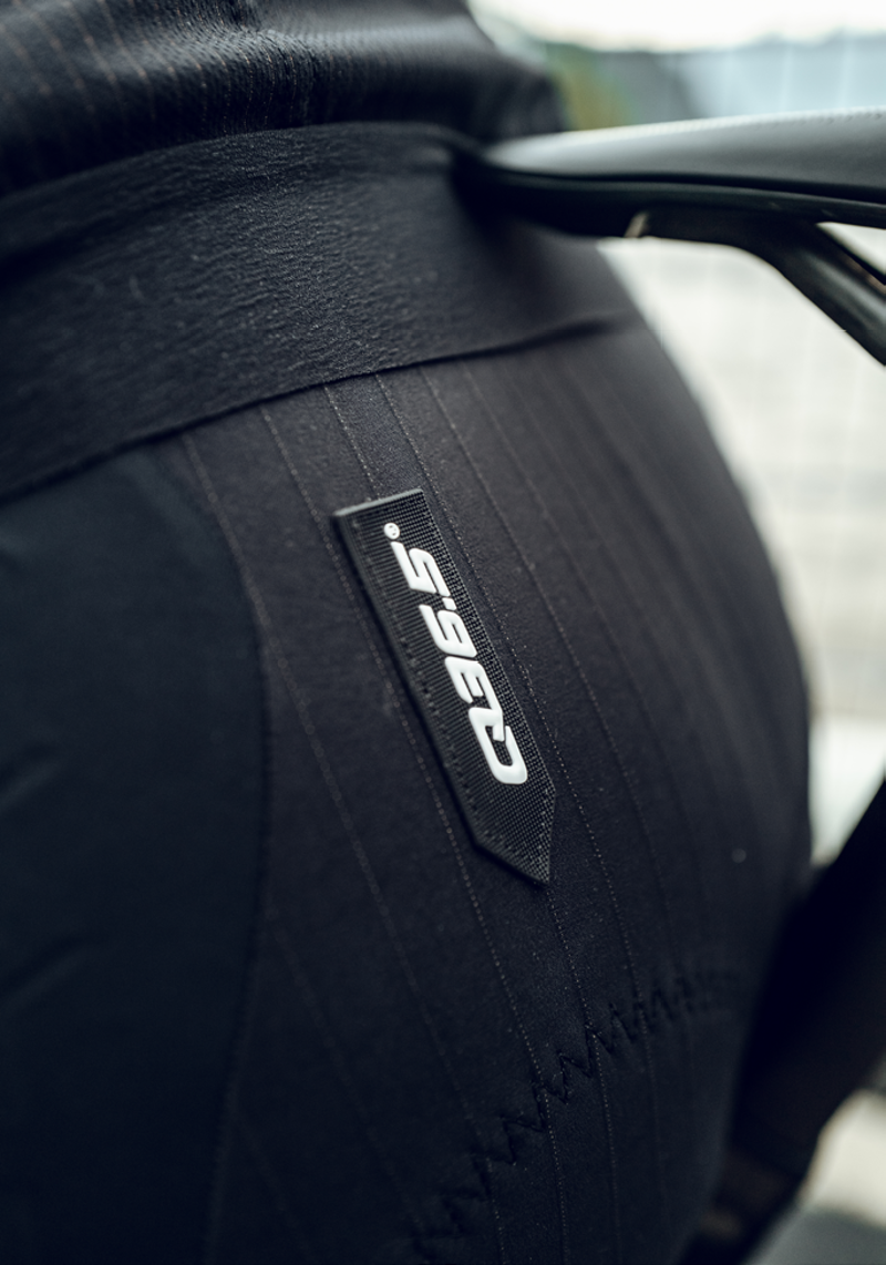 Q36.5 Womens Salopette GRID SKIN Bib Shorts : BLACK-7